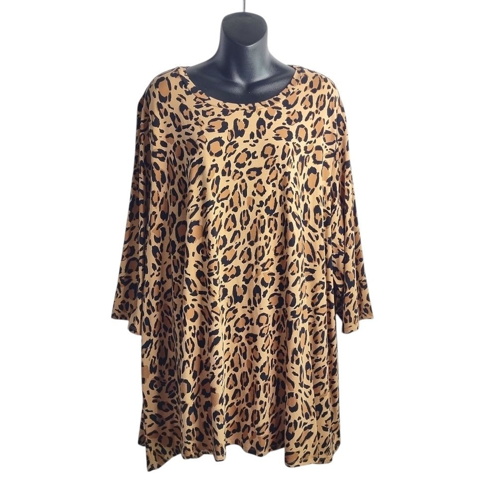 Jessica London Women's Plus Size Swing Leopard Print Top Blouse Size 26/28 - Picture 2 of 10